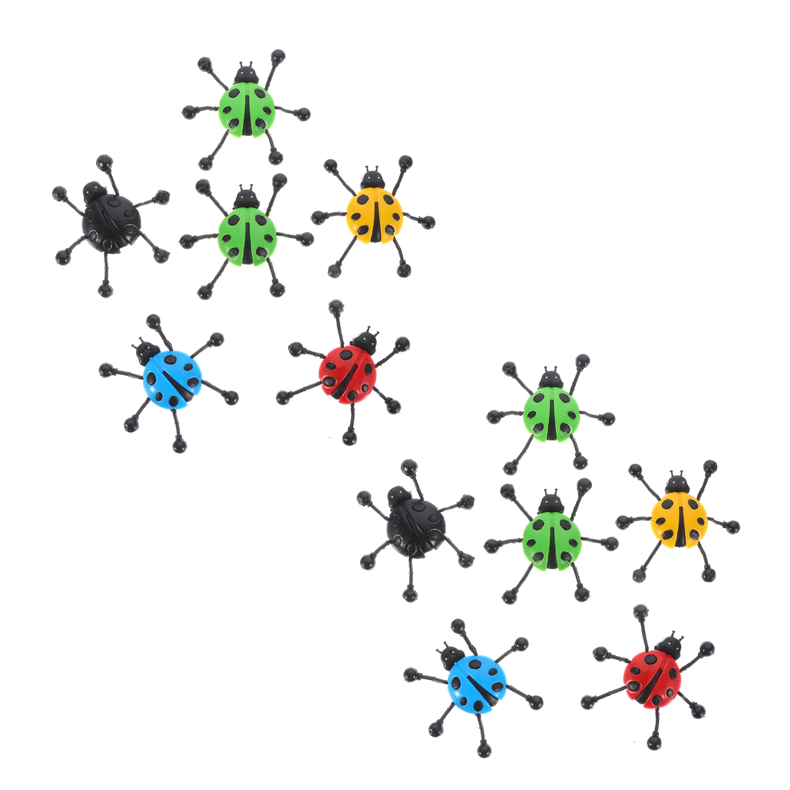 てんとう虫の粘着性のリアルないたずら小道具、粘着性のおもちゃ、クライミングウォール、面白い、窓、子供のための動物の遊び道具、12個