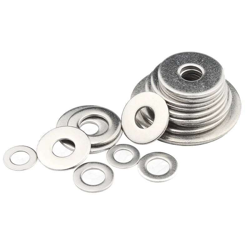 10/30Pcs Galvanized Steel Flat Washer O-Ring Plain Washers Sealing Solid Gasket Flat Sealing Spacers Kit M3 M4 M5 M6 M8 M10 M12