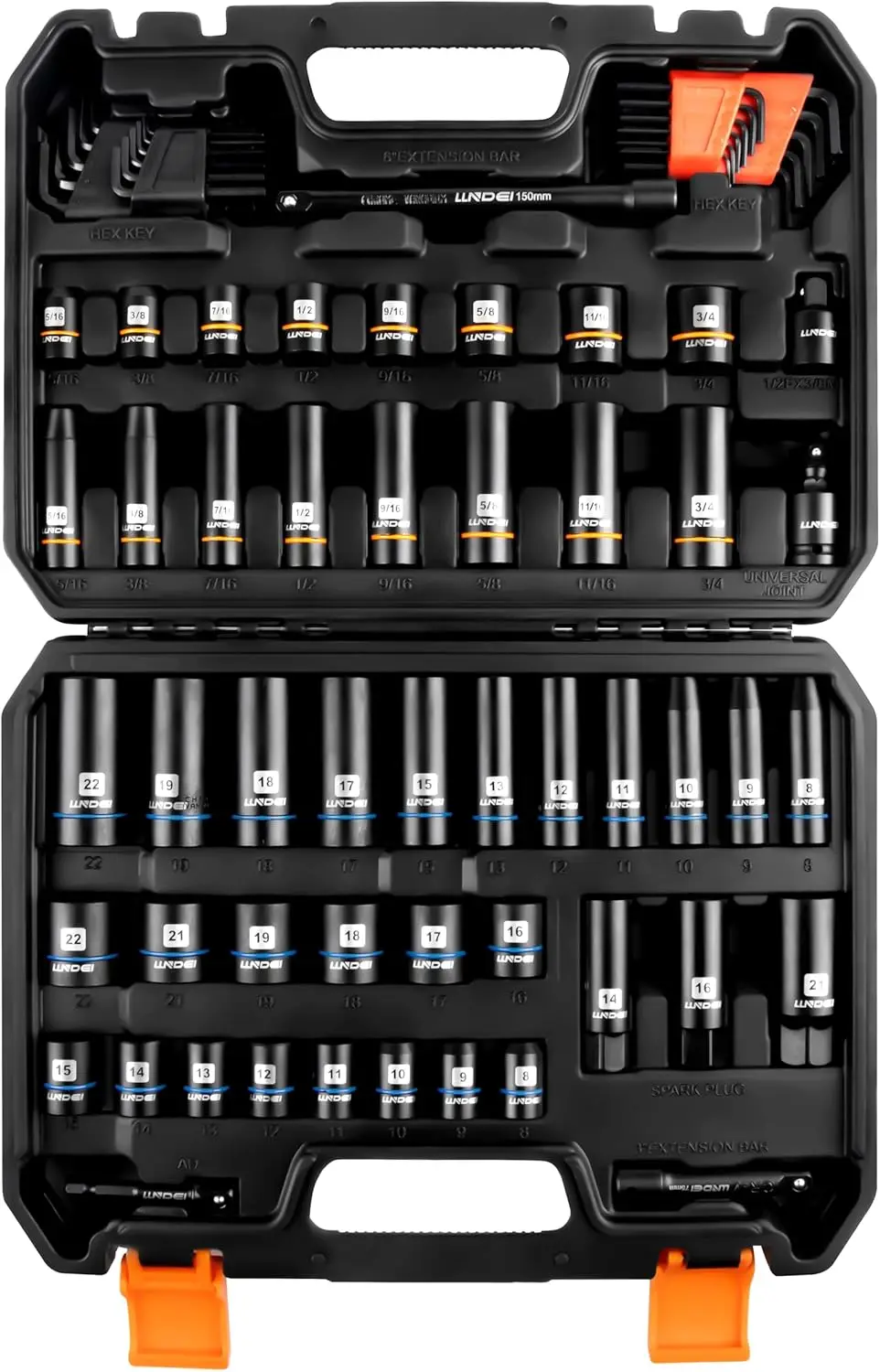 

71-Piece 3/8 Inch Drive Socket Set with SAE & Metric Sizes, Deep & Shallow, Includes Adapter and Extension Bar