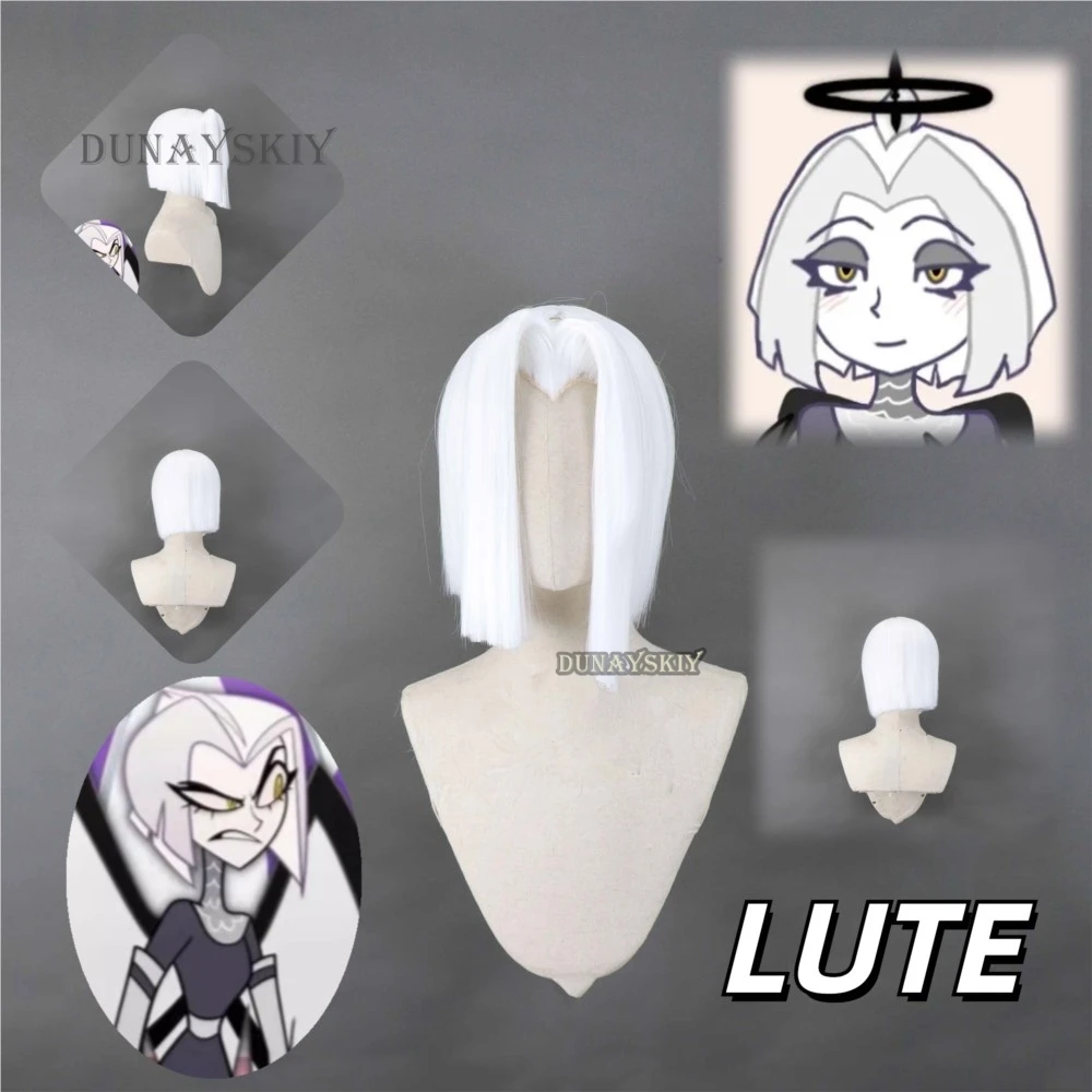 

Hazbin Lute Wig Angel Cosplay Costume Hotel Fight Halloween Carnaval Party Anime Cosplay Prop New Drop Shipping