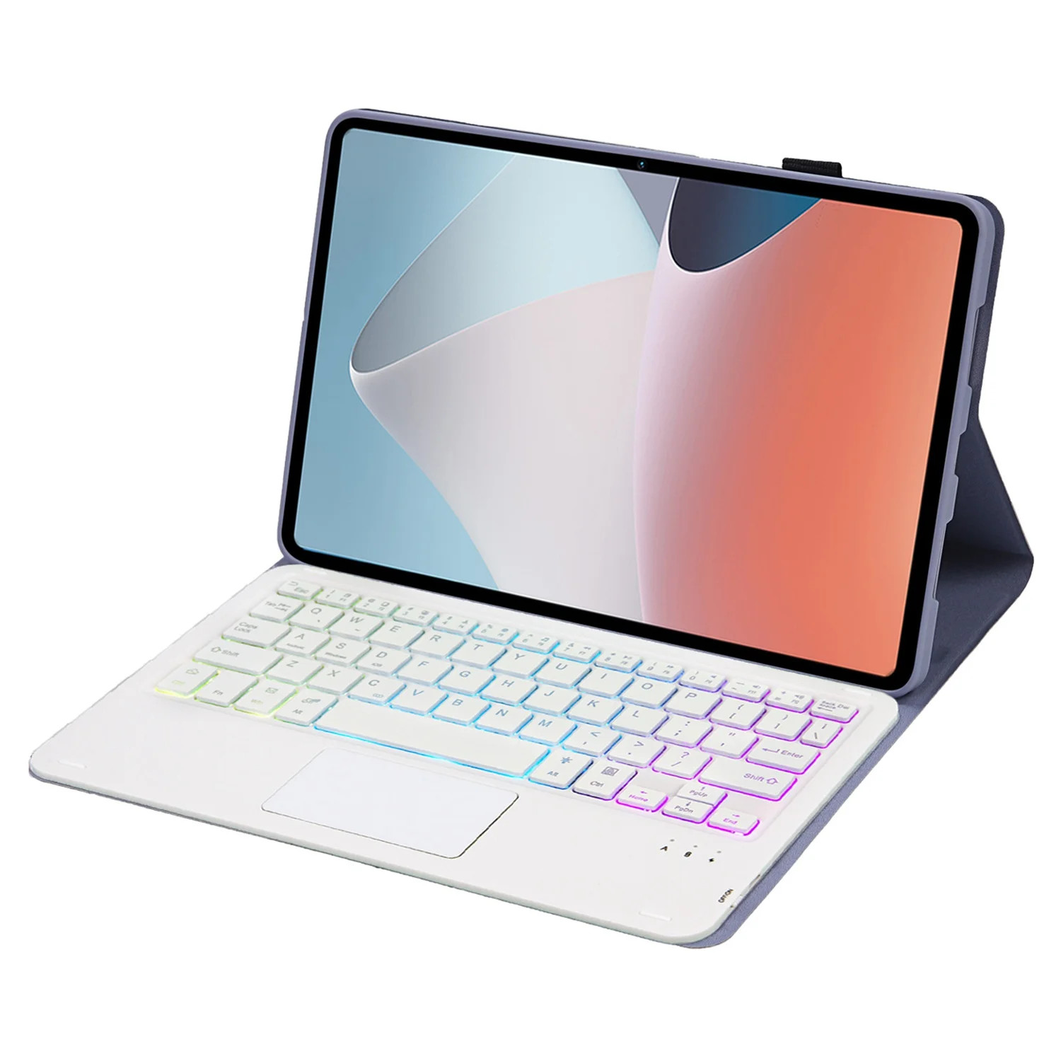 Zdjęcie 4: OP12-AS Etui z PU skóry, odporne na zarysowania, do Oppo Pad Air 10.4 cala, 3-kolorowa podświetlana klawiatura Bluetooth z touchpadem - Pu