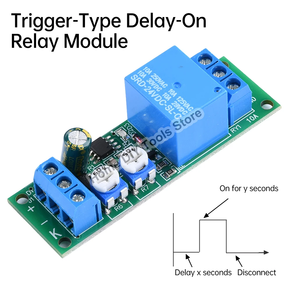 DC5V 12V 24V Adjustable Cycle Timer Dual Delay On/Off Switch 0-10sec/0-100sec/0-15min Timer Control Delay Relay Module