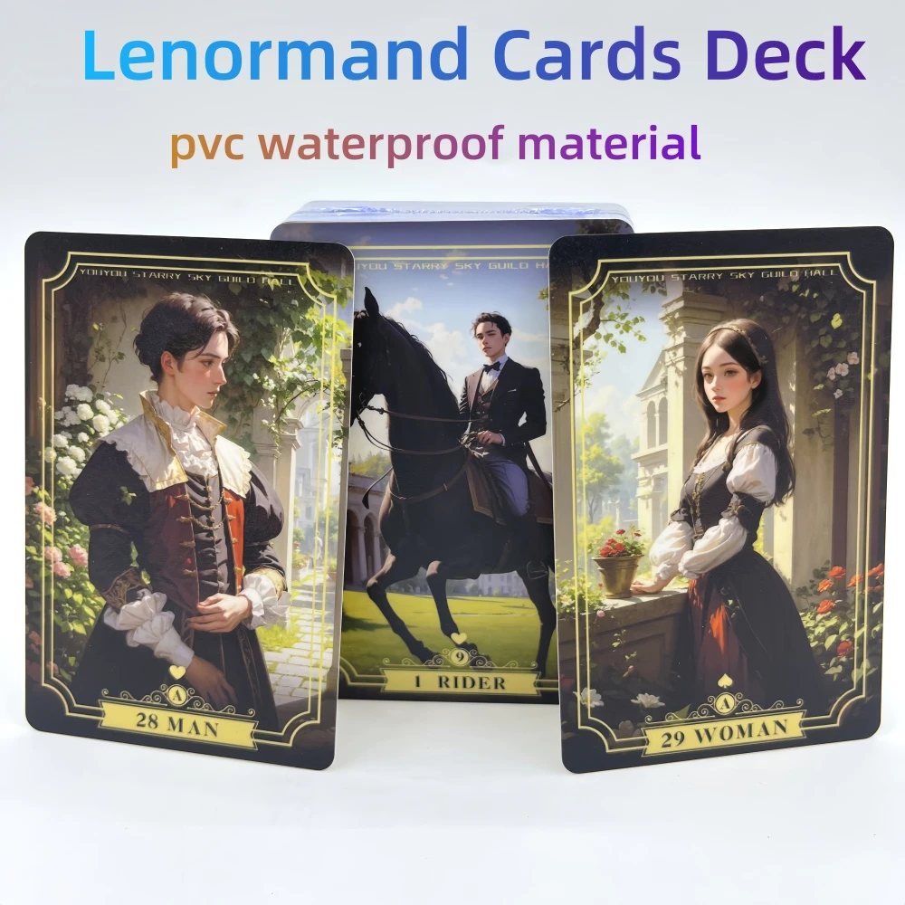 Cartão jk manor lenormand original, material de pvc, à prova d'água, resistente ao desgaste, baralho renomado, fortuna, diga a previsão do futuro jogo de tabuleiro