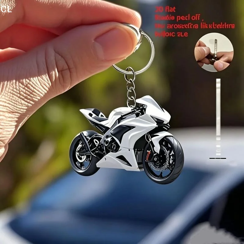 AttireTrove2D Flat Motorcycle Fishing Line Reel Drum Boots Keychain Bag Decoration Great Gift For Fishing Lovers Friends Family