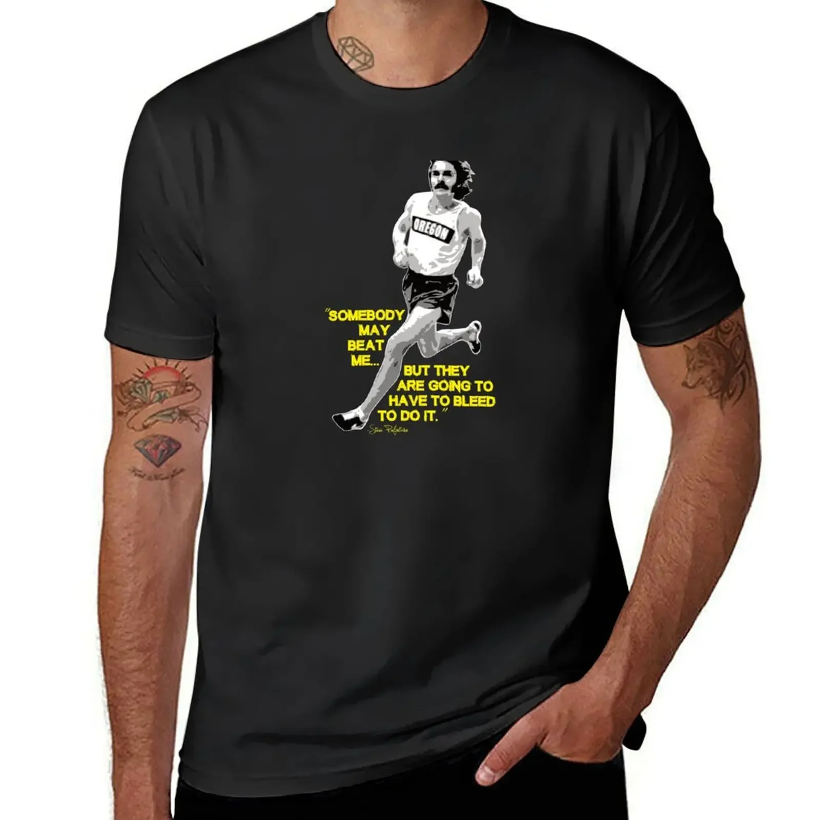 Blouse blanks aesthetic clothes mens plain t shirts Steve Prefontaine Quote T-Shirt COTTON  vintage t shirt  t shirt men