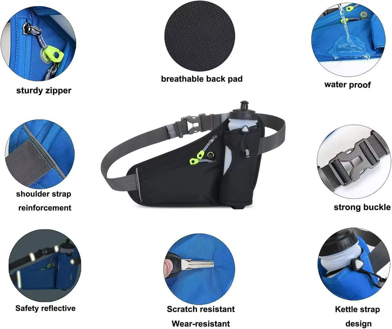 Outdoor Sports  Waist Bag  Multifunctional   Fitness  Water  Bottle  Bag  Lightweight   Waterproof Bag   Running Phone Waist Bag