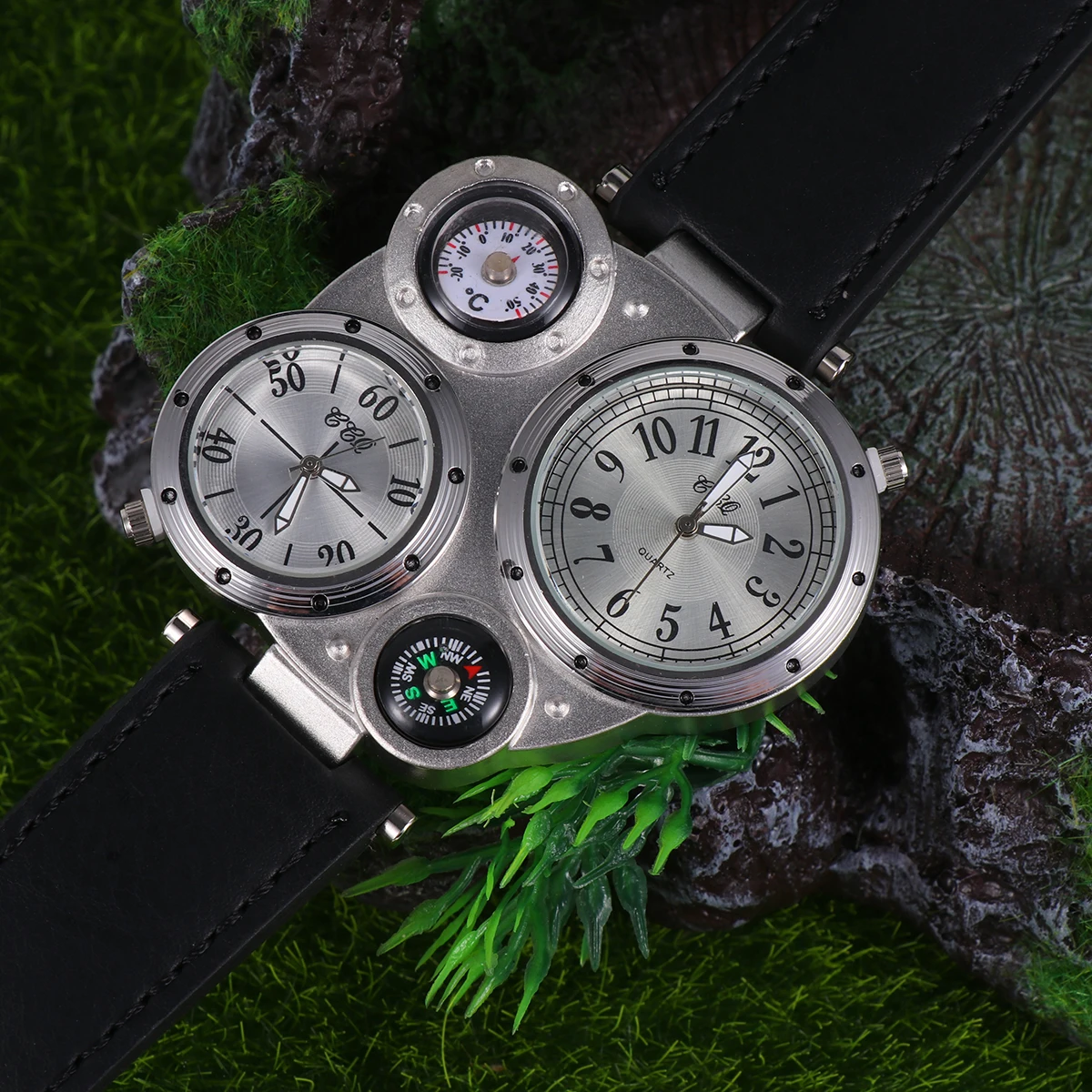 

Thermometer Compass Watch Quartz Outdoor Temperature Waterproof Watches