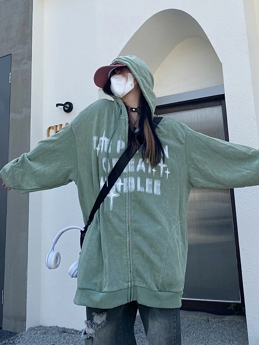 

Loose ex Hoodie Sweatirt Curried Person Autumn New Sle American Letter Print High Street M Fem Streetwear