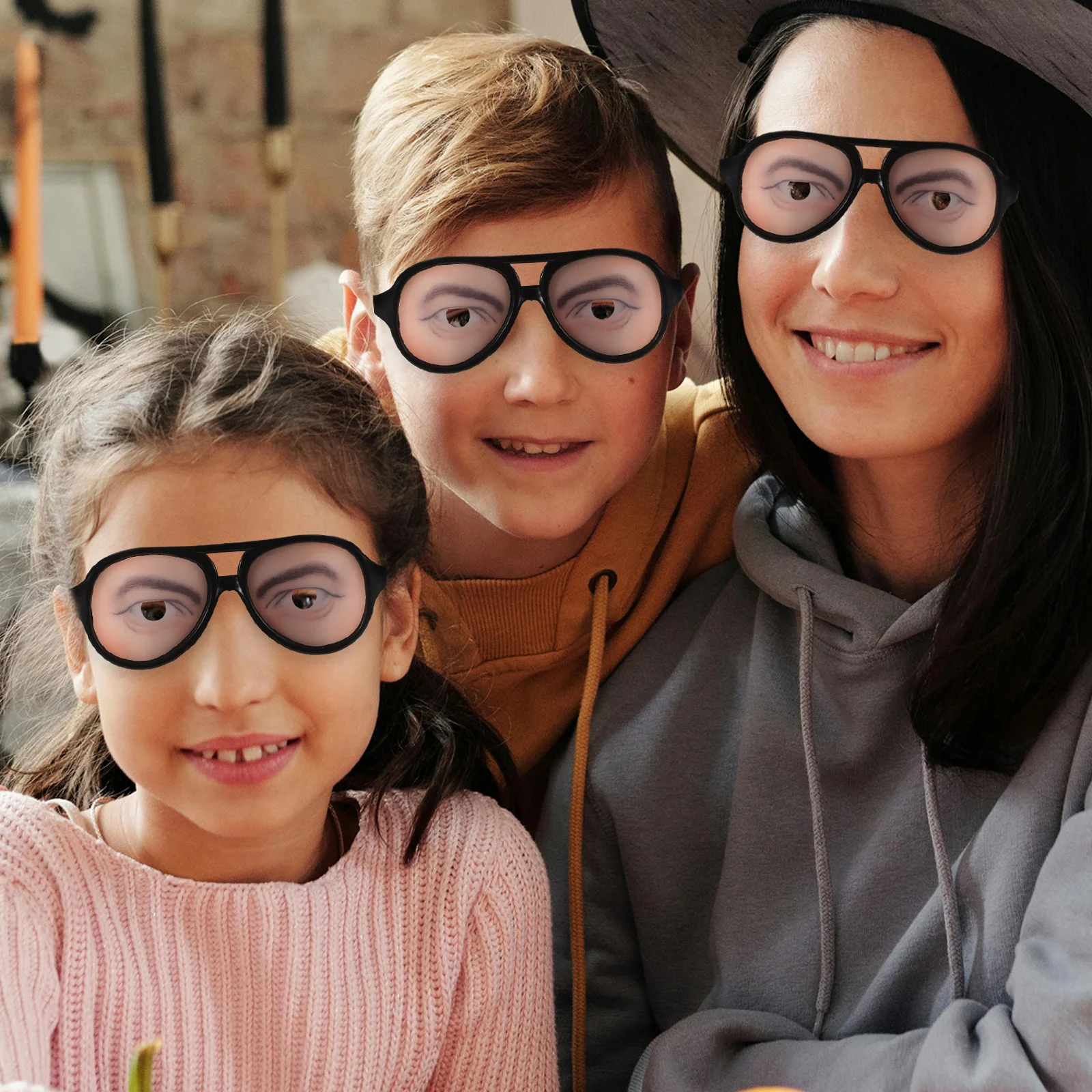 

8 Pcs Funny Glasses Plastic Durable Lightweight Cool Fashion Halloween Party Prank Eyewear Props Glow Costume Crazy Eyeglasses