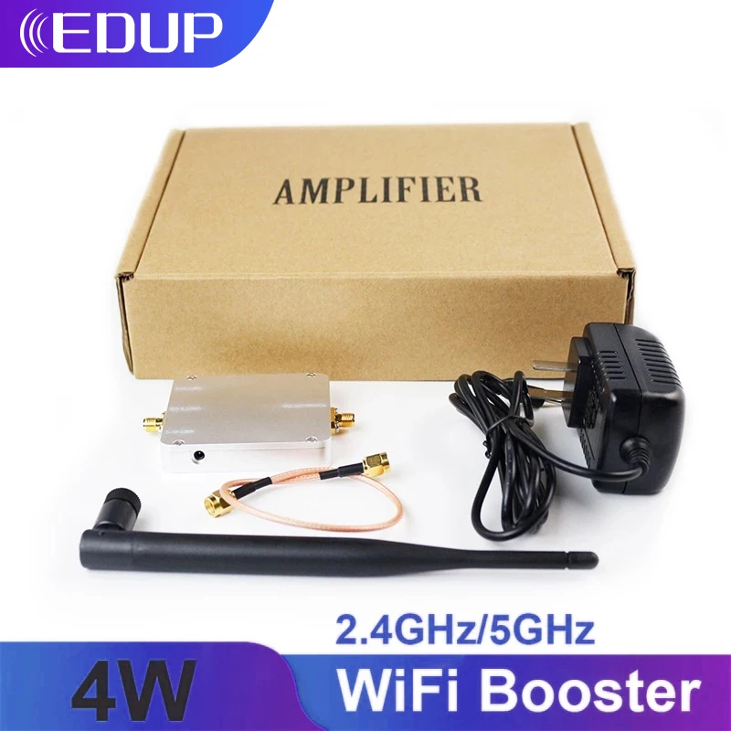 Edup 5.8ghz 2.4ghz 4w wifi amplificador de sinal repetidor sem fio amplificador de banda larga para acessórios roteador adaptador extensor de alcance