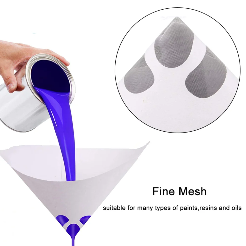 50/100/200 Pieces Paint Paper Funnel, Home Filter Paper Cone, Suitable for Car Paint Filter Paper Funnel, Furniture, Grease Filt
