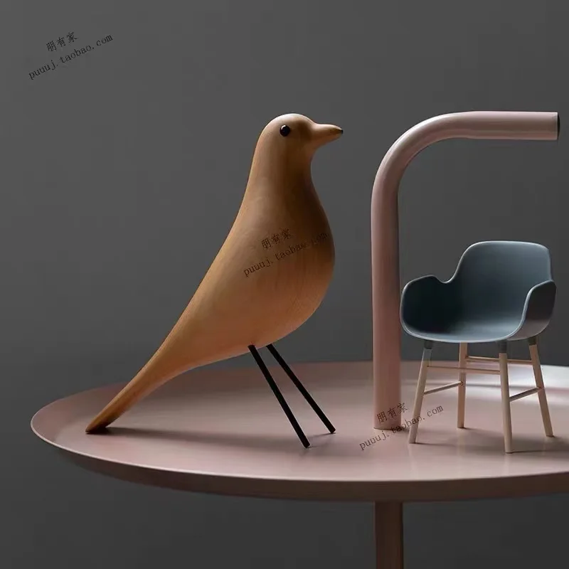 الشمال بسيط ins خشبية الطيور الحلي الإبداعية ديكور المنزل الخشب الصلب الخشب الطيور الحرف هووسورمينغ هدية عيد ميلاد #3