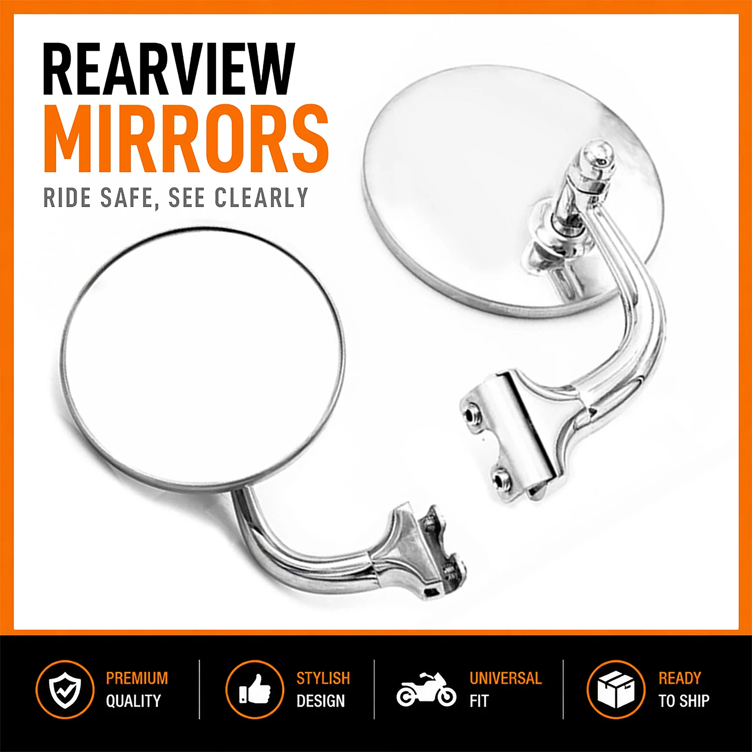 Chrome Round Vintage Retro Side Mirror Classic Old Car Pickup Truck Exterior Rear View Mirror Auto Exterior Accessories