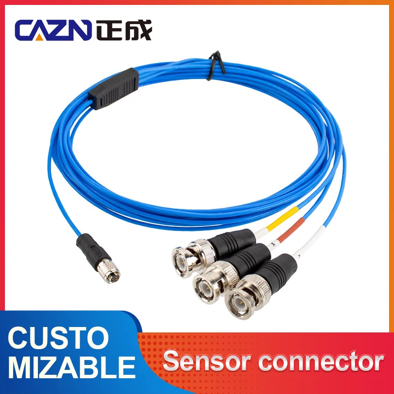 Hot-selling C3 8-36unf sensor 8/36 CTC PCB to BNC connector C4 sensor 4P socket four core 1/4-28UNF to BNC PCB terminal cable