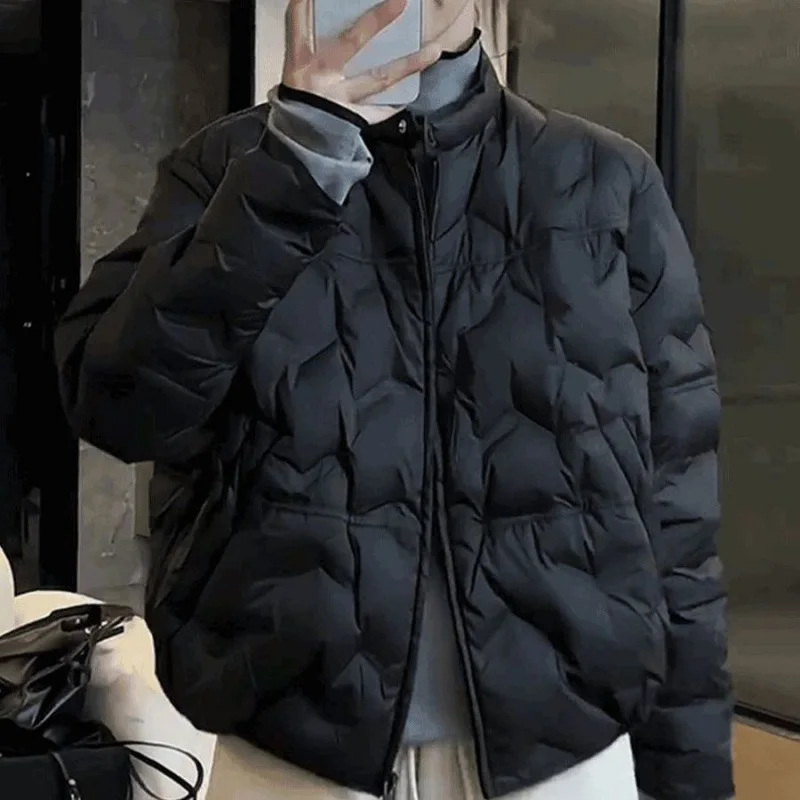 짧고 패셔너블한 여성용 다운 재킷 가을과 겨울용 스탠드업 칼라 가볍고 루즈한 오리털 재킷 코트 여성용