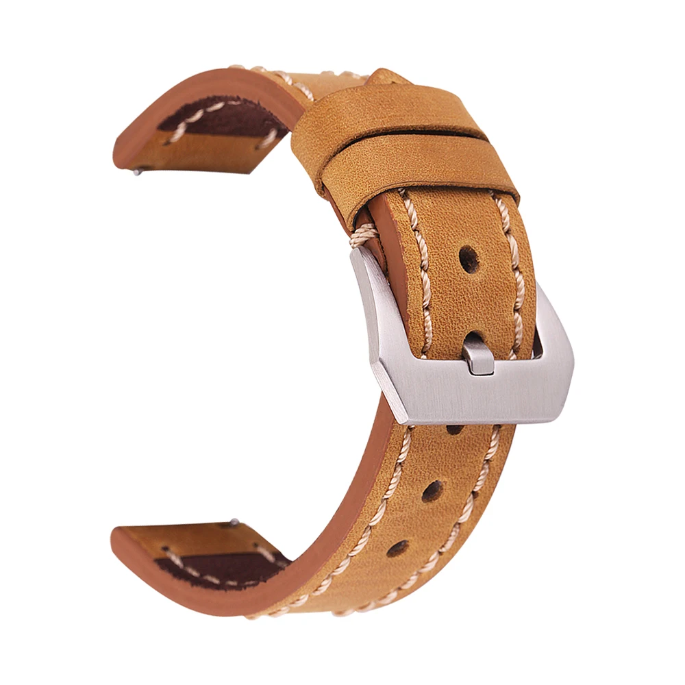 UTHAI Frosted Vintage Cowhide Leather Watch Strap 20mm 22mm 24mm men\'s watch bracelet For Large Dial Smart Watch Watchband