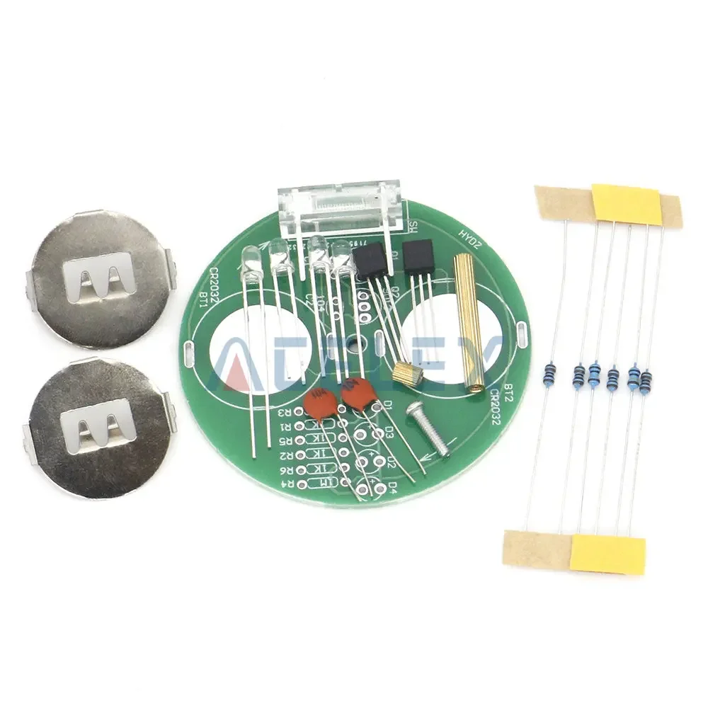 Diy Electronic Kit LED Gyro DIY Welding Kit Rotating Lantern Inline Components Diy Electronic Sodering Project(without Battery)