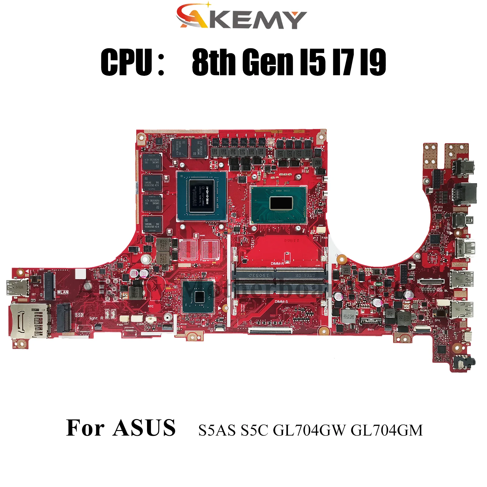 

GL504GV Laptop Motherboard For ASUS ROG Strix GL704GM GL504G S5AS GL704GS GL704GV S5C GL704GW Mainboard W/ I5 I7 I9 CPU tests OK