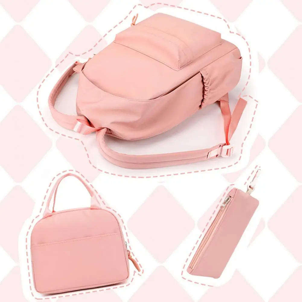 Meisjes Geïsoleerde Lunch Tas School Rugzak Waterdichte Rugzak Set Met Lunch Tas Etui Capaciteit Outdoor Reizen Rugzak