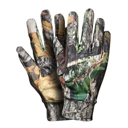 Hunting Bionic Camouflage Gloves Touch Screen Breathable Full Finger Anti-Slip Gloves Shooting Fishing Quick-Dry Elastic Gloves
