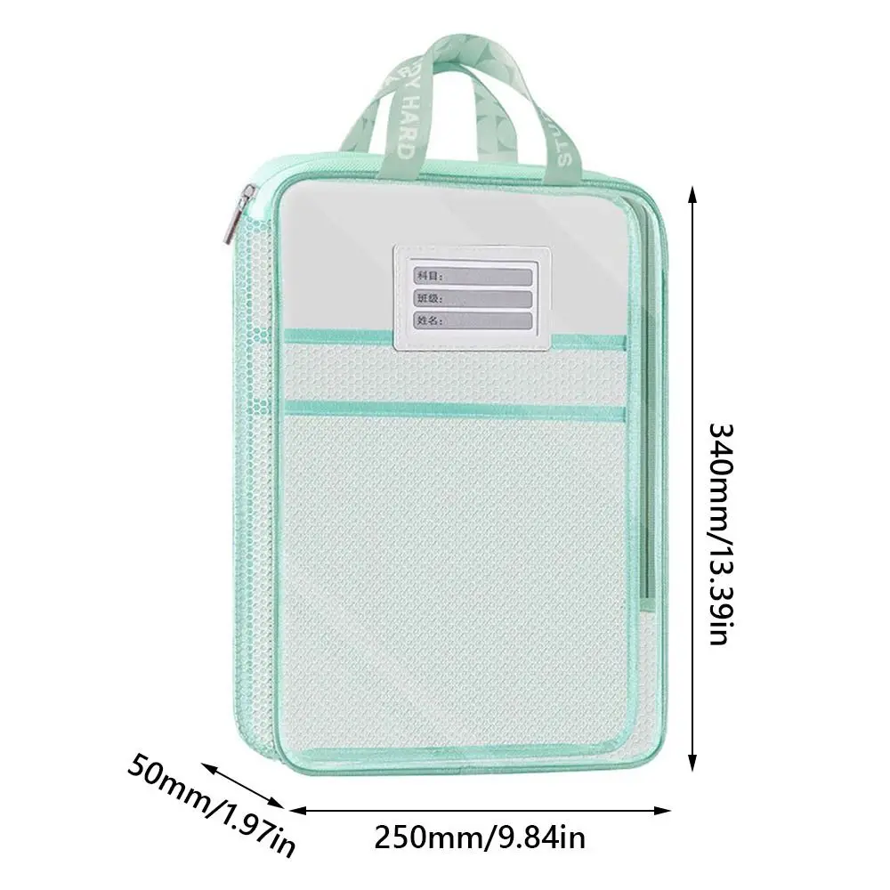 Mesh A4 File Folder Dopamine Color Waterproof Document Folder L-shape Large Opening Large Capacity Test Paper Organizer