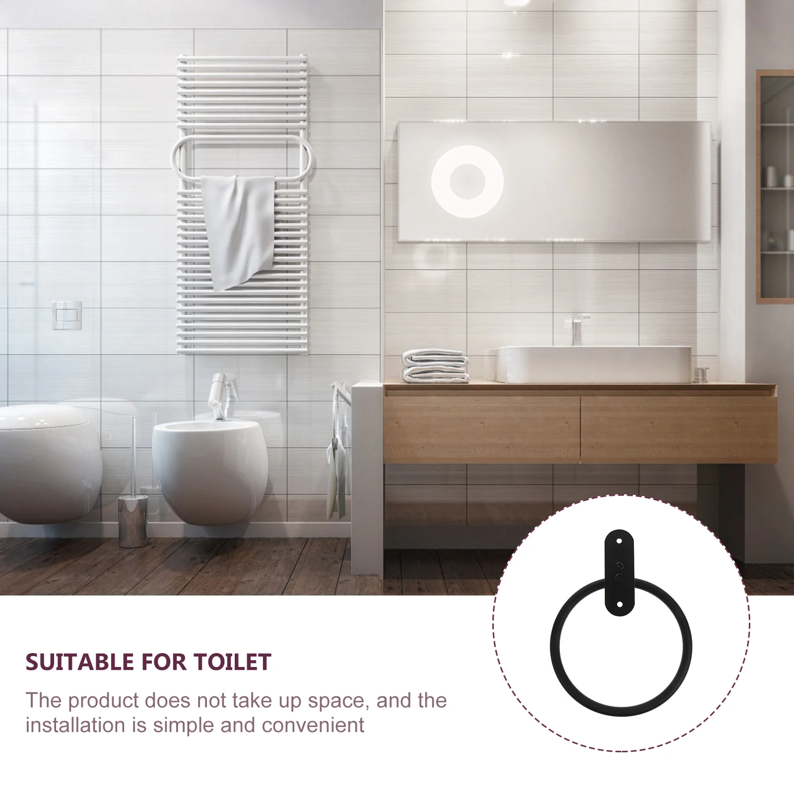 

Modern Towel Storage Hanger High Grade Space Aluminum Bathroom Towel Rack Easy Install