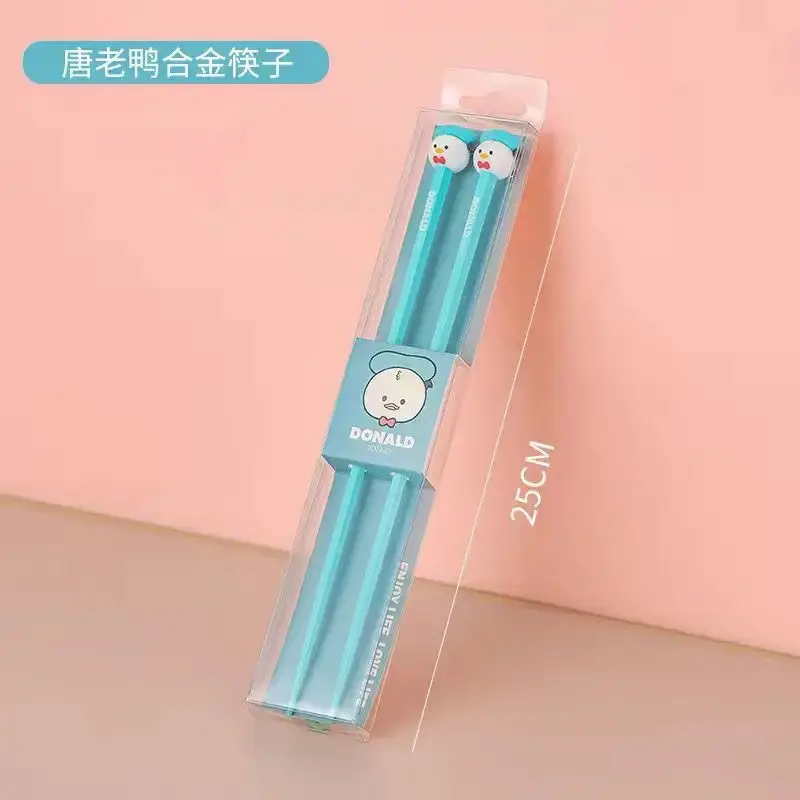 Baguettes mignonnes de dessin animé Donald Duck Disney, vaisselle créative Kawaii pour hommes et femmes, vaisselle de cuisine de Restaurant, cadeaux périphériques d'anime