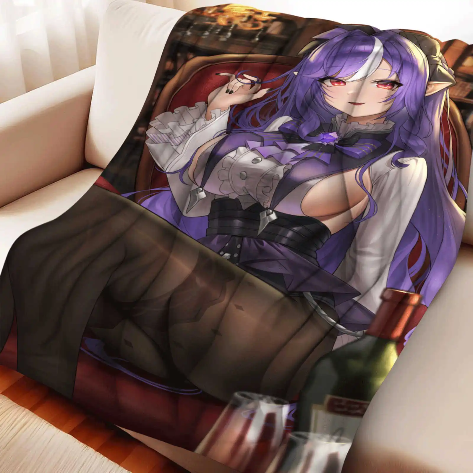 

Фланелевое одеяло с рисунком Zenless Zone Zero Vivian Banshee, теплое мягкое одеяло в стиле аниме, многофункциональные универсальные одеяла