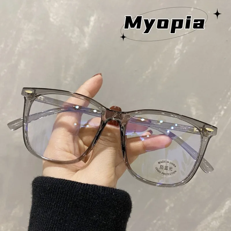 

Anti Blue Light Oversized Myopia Glasses for Women Men Minus Eyeglasses Optical Prescription Nearsighted Eyewear Diopter 0~-6.0