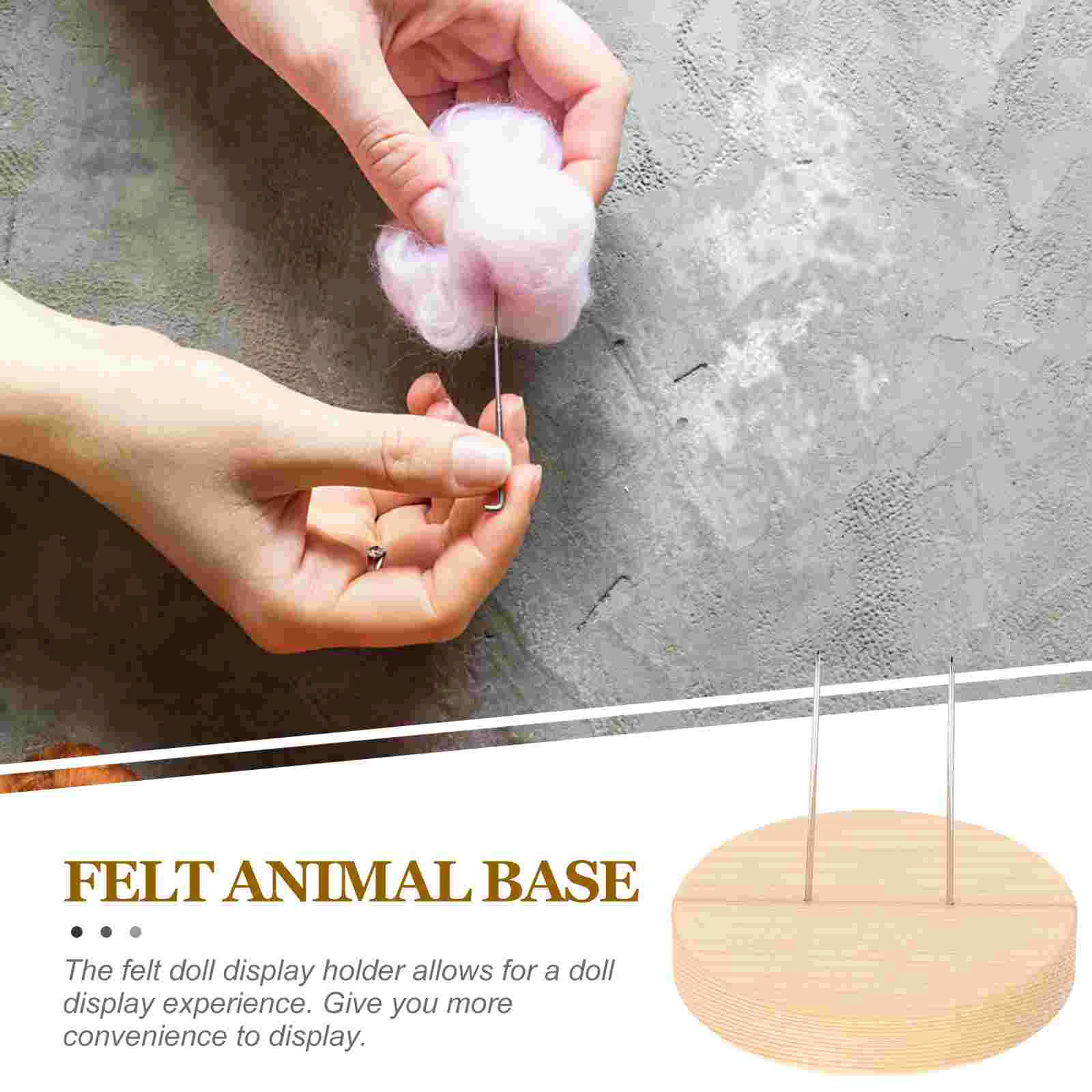 6 Set of Display Stand with Wooden Base for Felting Animal Perfect for Showcasing Felt Animal Displays