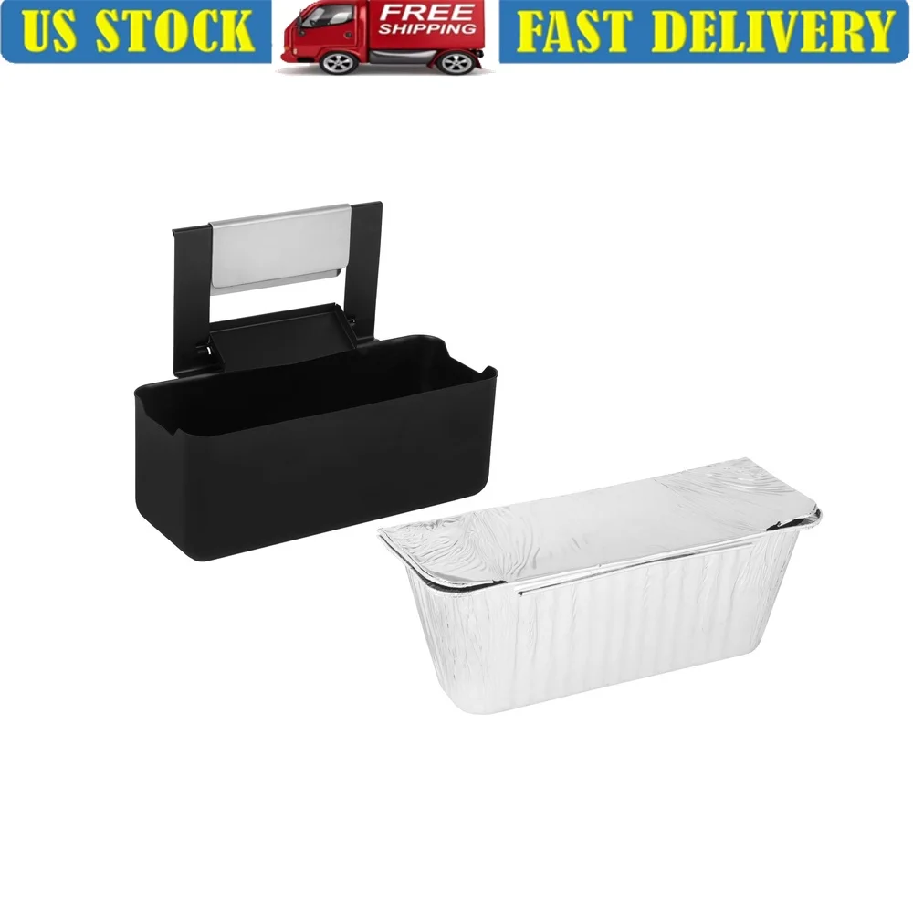 

XL Steel Rear Grease Collection Cup with Grease Gate Aluminum Liners Strainer Easy Clean-up Oversized Cooking Accessory 5