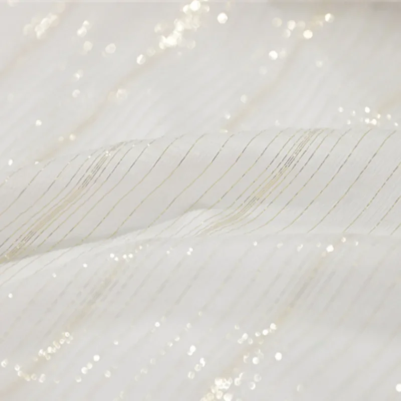 Metallic Silk Georgette Jacquard Shiny Silk Fabric For Dress Art Design Sewing Material