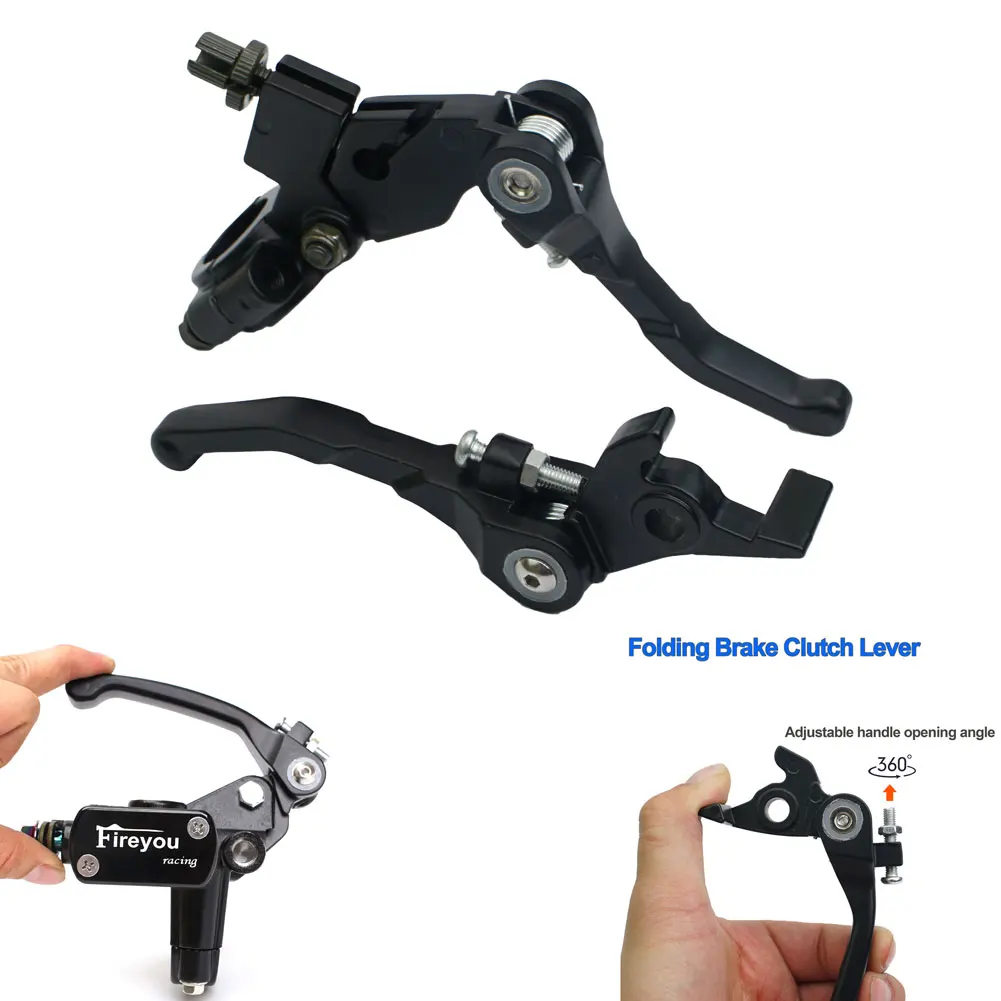 22mm 7/8'' Folding Handlebar Brake Clutch Levers Set For Motorcycle Pit Dirt Bike ATV Quad 50cc 110cc 125cc 140cc 160cc 200cc