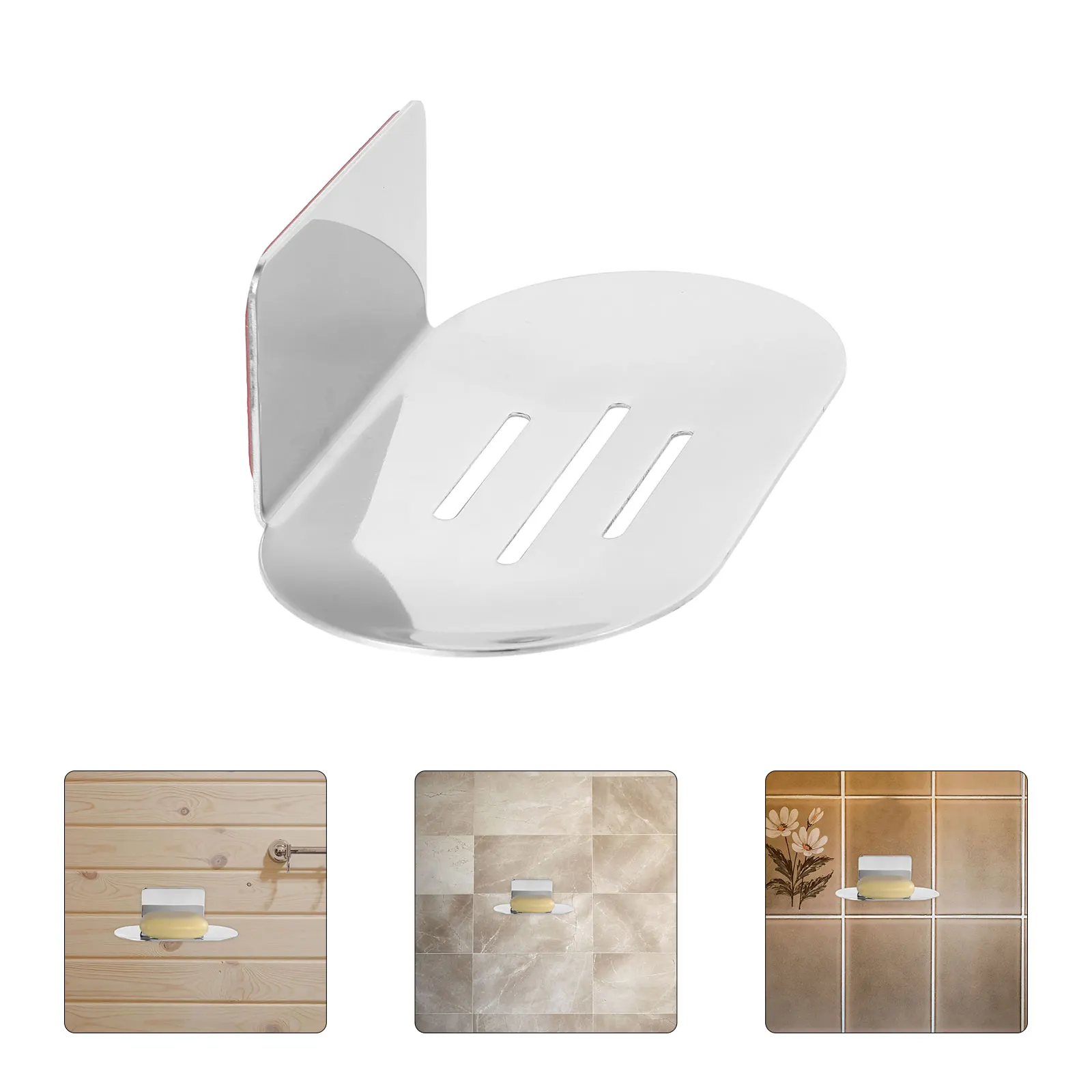 

Adhesive Stainless Steel Holder Bathroom Mount Metal Dish Shower Organizer Bar Stand Air Circulation
