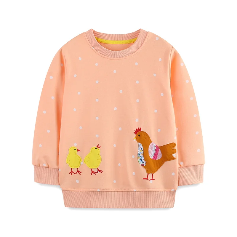

Jumping Meters 2-7T New Arrival Animals Applique Girls Sweatshirts Autumn Spring Kids Clothes Sport Baby Shirts Kids Tops
