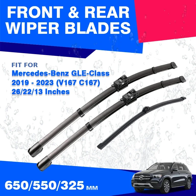 

For Mercedes Benz GLE Class 2019 - 2023 W167 V167 Front Rear Windshield Wiper Blades Accessories GLE 53 AMG GLE 500e 350 450 400