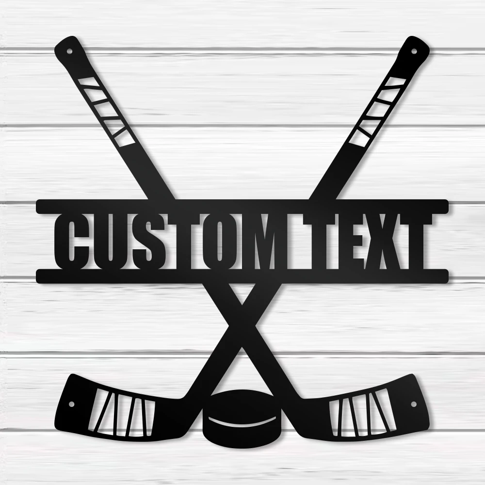 

1pc Strength exercise Ice hockey romantic Customized Text Metal Wall Signs Metal Wall Plaque For Kids Rooms Home Decor