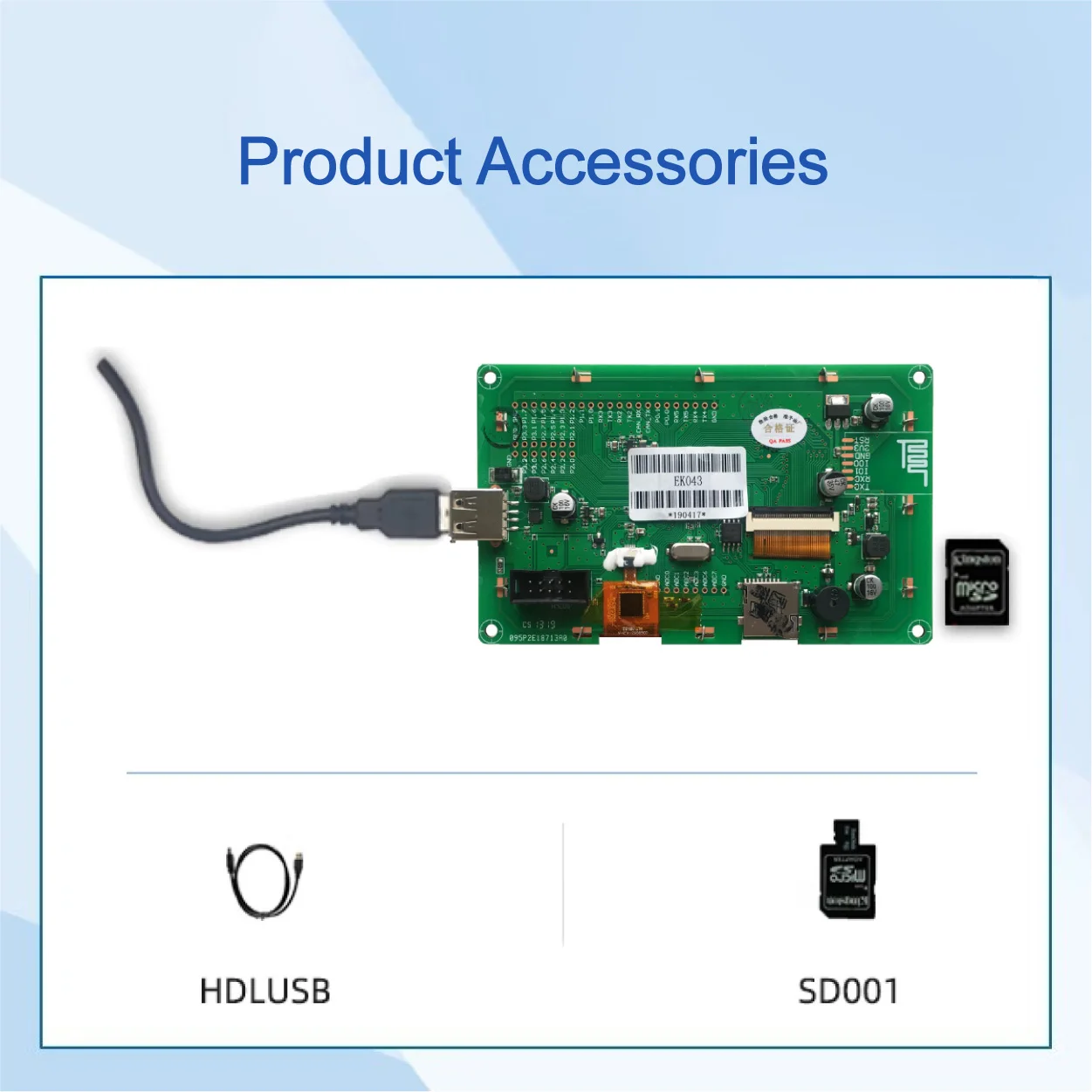 DWIN EKT043 T5L1 Evaluation Board with WiFi Module Interface Keil Online, 4.3 Inch Display