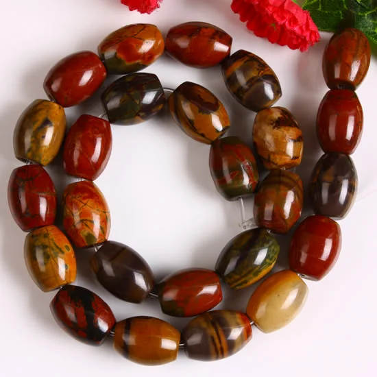 Healing Stone Loose Spacer Beads Natural Picasso Jasper Gemstone Bead For Jewelry Making