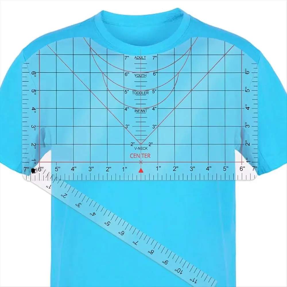 Acrylic T-shirt Ruler Guide Center Design All-in-ONE Clothes Ruler Universal Durable T-shirt Measurement Tool