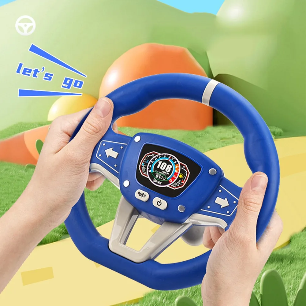 

360 ° Rotation Copilot Steering Wheel Multi Functional Montessori Simulation Steering Wheel Toys Simulation Early Education