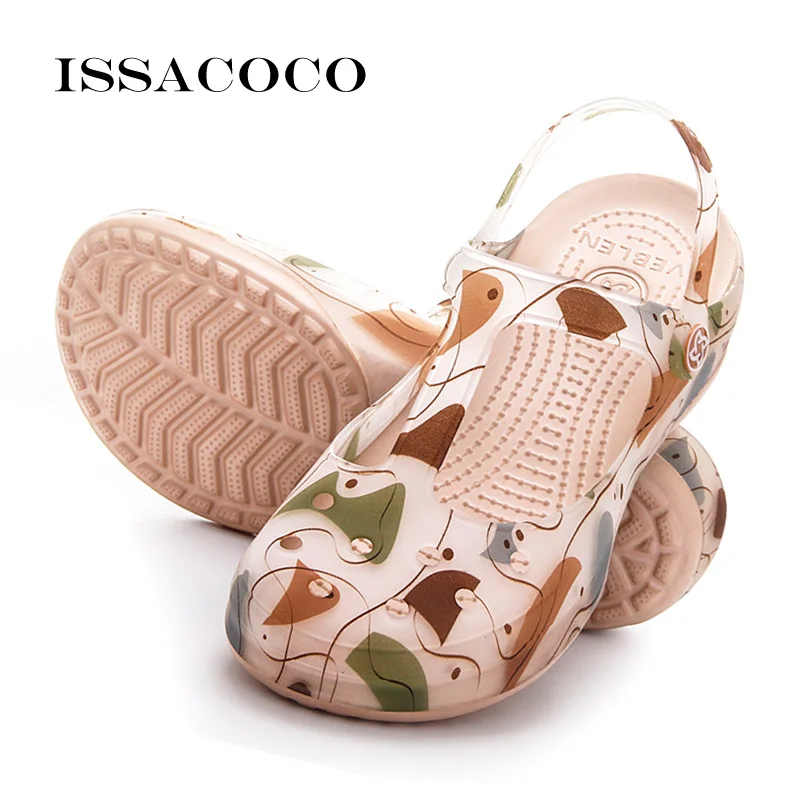 Summer New Women Transparent Beach Jelly Shoes Wedge Sandals For Girls Sanitary Clogs Medical Hoof Woman Sabot Shoes 2022 Trend