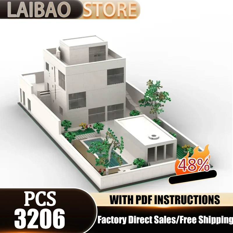 

City Street View Moc Building Blocks Villa with Garden Modular Model Bricks DIY Assembly Construction Toy Holiday Gifts
