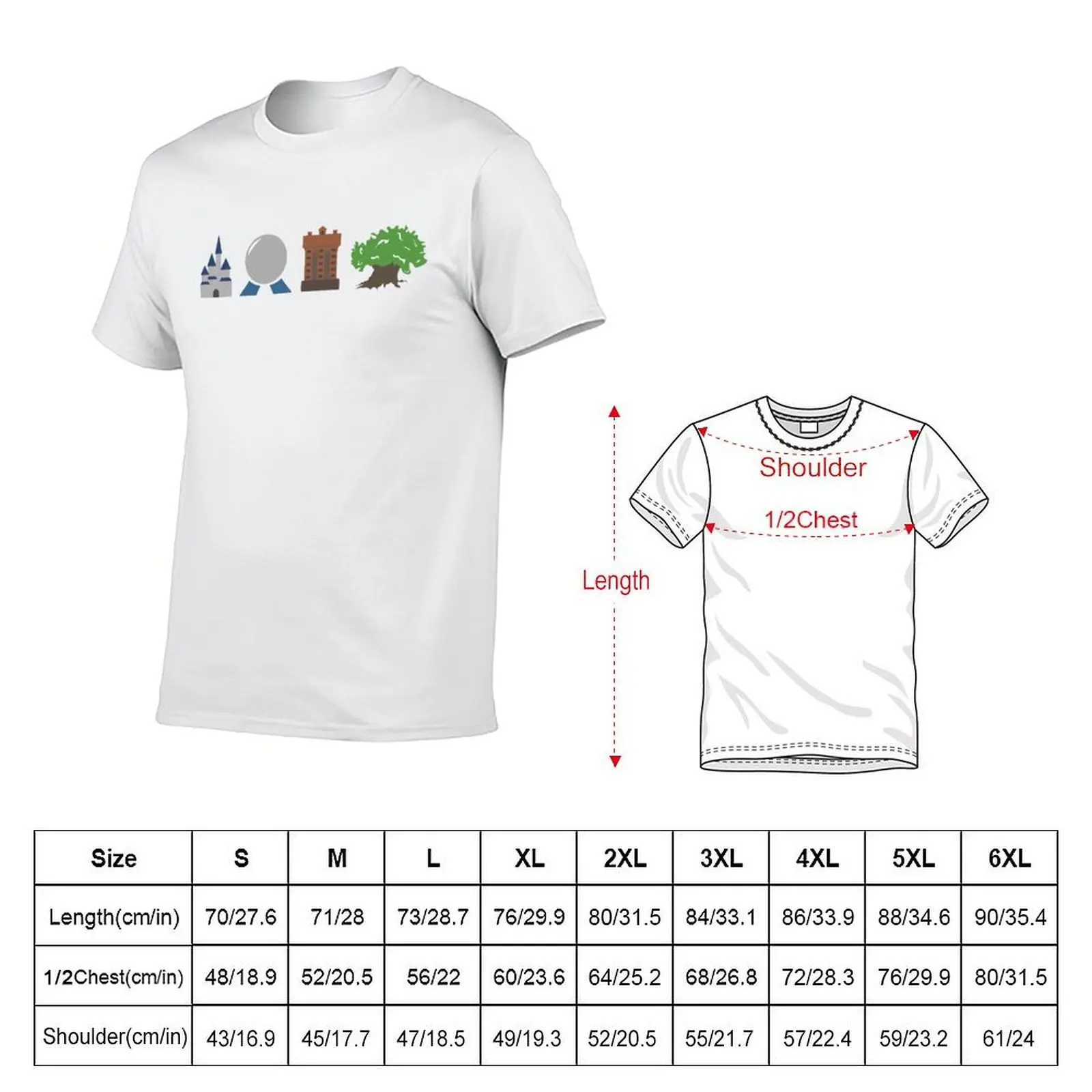 The Four Parks of Magic T-Shirt Aesthetic clothing Funny t-shirts workout shirts for men