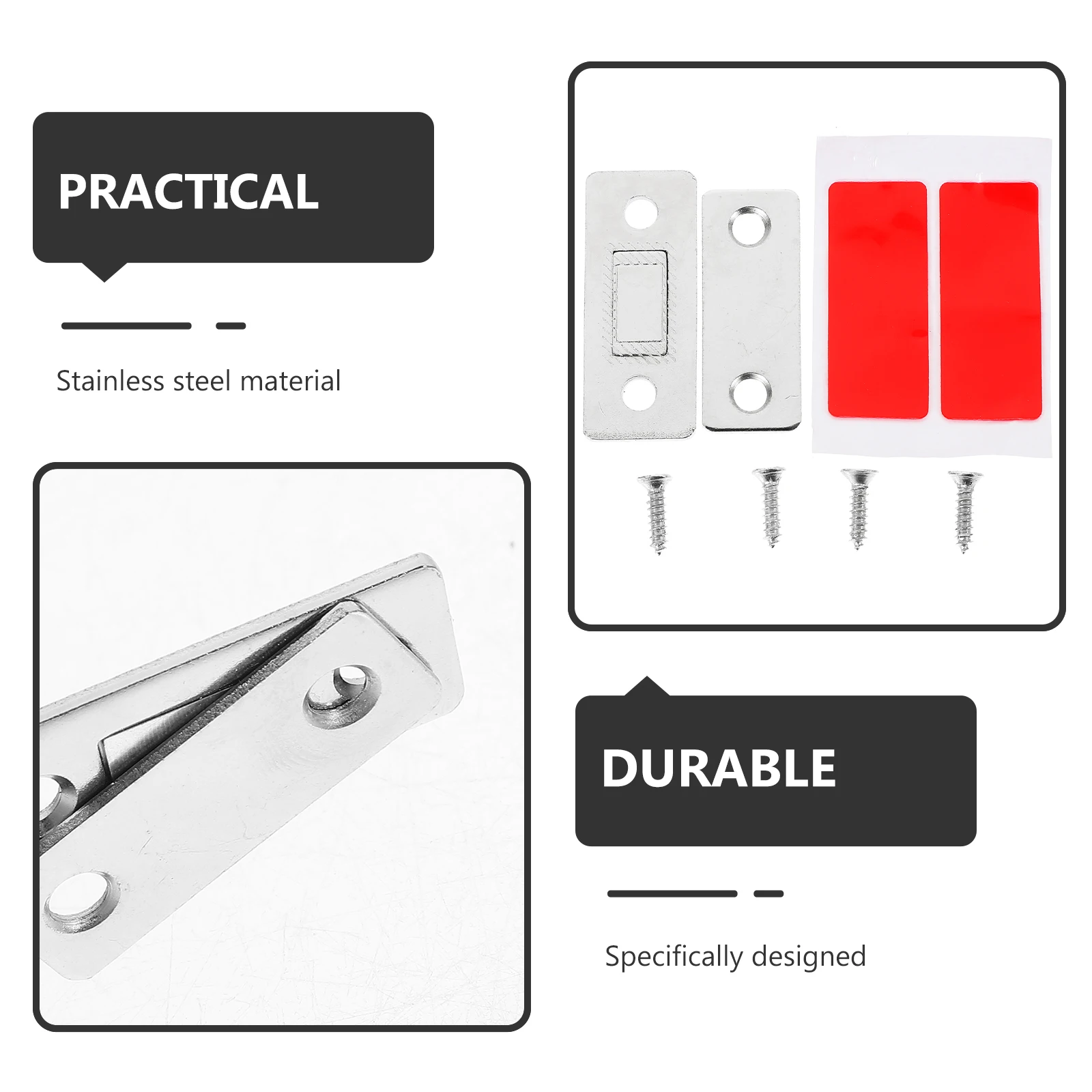 

8 pcs Cabinet Furniture Hardwares Accessories Magnets Ultra Thin Magnetic Latch Stainless Steel Furniture Catches Hardware