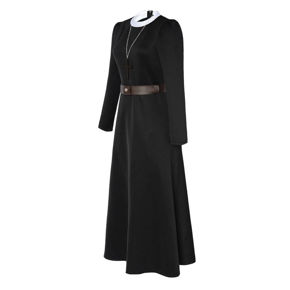 Disfraz de conjuro de película de terror, disfraz de monja aterradora, ropa de fantasía para mujeres adultas, traje de fantasía para juego de rol para mujer
