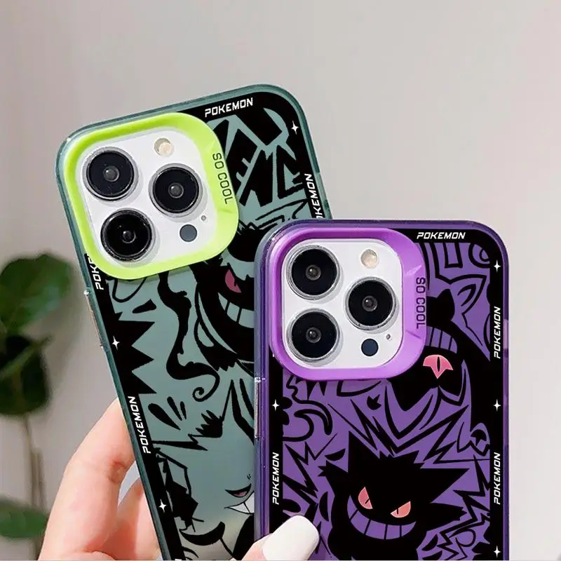 Coque de téléphone Pokemons Gengar, coque en silicone souple, coque en poly plus, iPhone 15 Pro Max, iPhone 14, iPhone 13, iPhone 12, iPhone 11, iPhone XS, iPhone 14 Pro Max, iPhone X