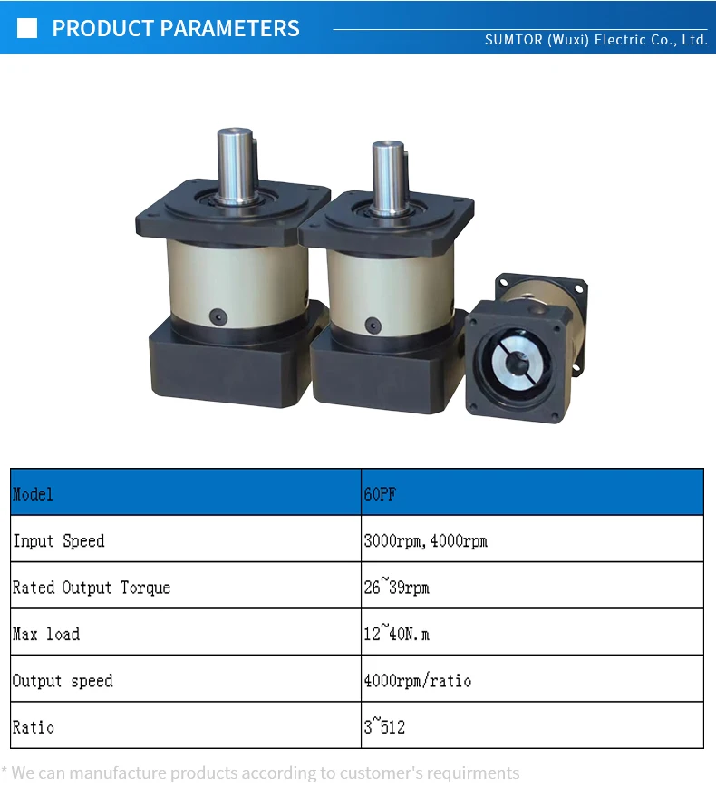 Precision and Transmission Planetary Gear Box 60PF for NEMA 23 Stepper Motor Planetary Gear Box