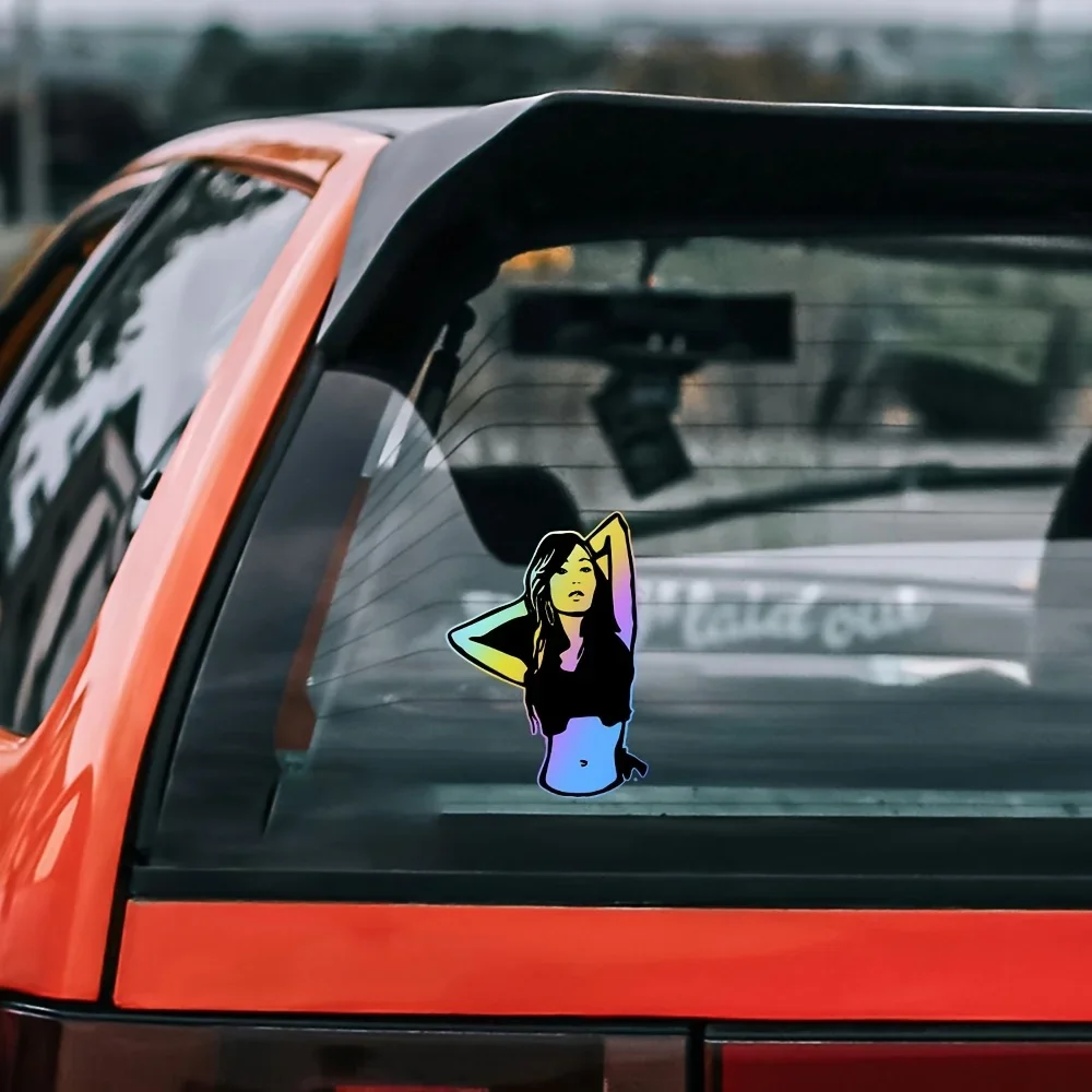 Decalcomania donna olografica unica da 1 pezzo - Design distintivo dal tema alla moda per articoli - Accessorio in vinile durevole impermeabile Chic Vibe