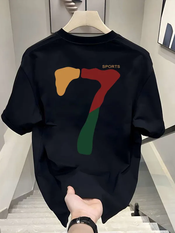2026 Cotton Fashion Cool and Stylish T-shirt with Unique Print - Summer Round-neck Fitting Versatile Casual Short Sleeve Shirt